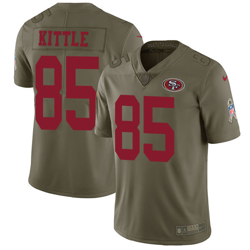 San Francisco 49ers Limited Olive Men George Kittle NFL Jersey #85 2017 Salute to Service